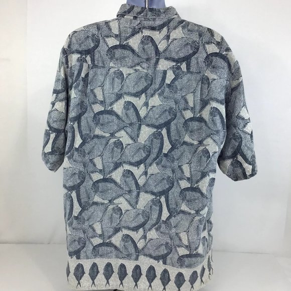 Columbia Sportswear Button Up Men's Fish Print Short Sleeve Shirt Size X-Large - Picture 2 of 9